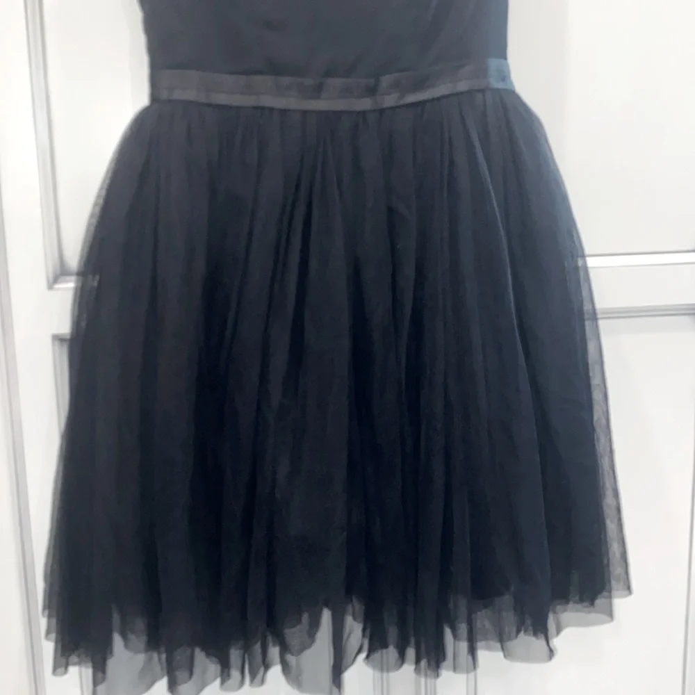 Needle & Thread Black Folk sequins cocktail dress  Embellished Tulle skirt 2